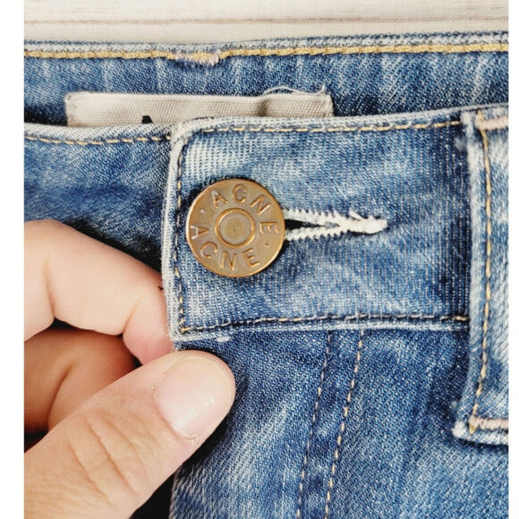 ACNE HEX LENA MID RISE SLIM FIT MEDIUM WASH JEANS, SZ 27x34 - Picture 6 of 16